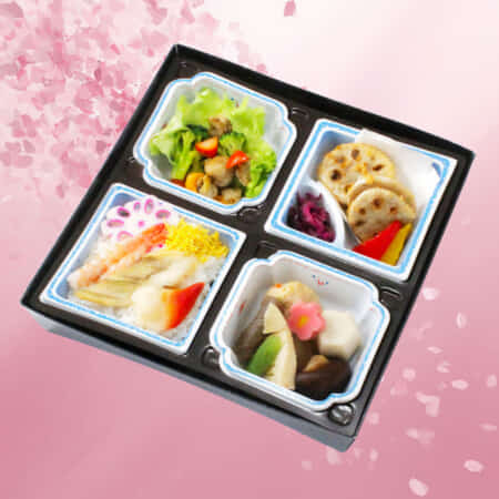 春の松花堂弁当「ミモザ」｜大曲で会席・オードブル・弁当のテイクアウトとデリバリー